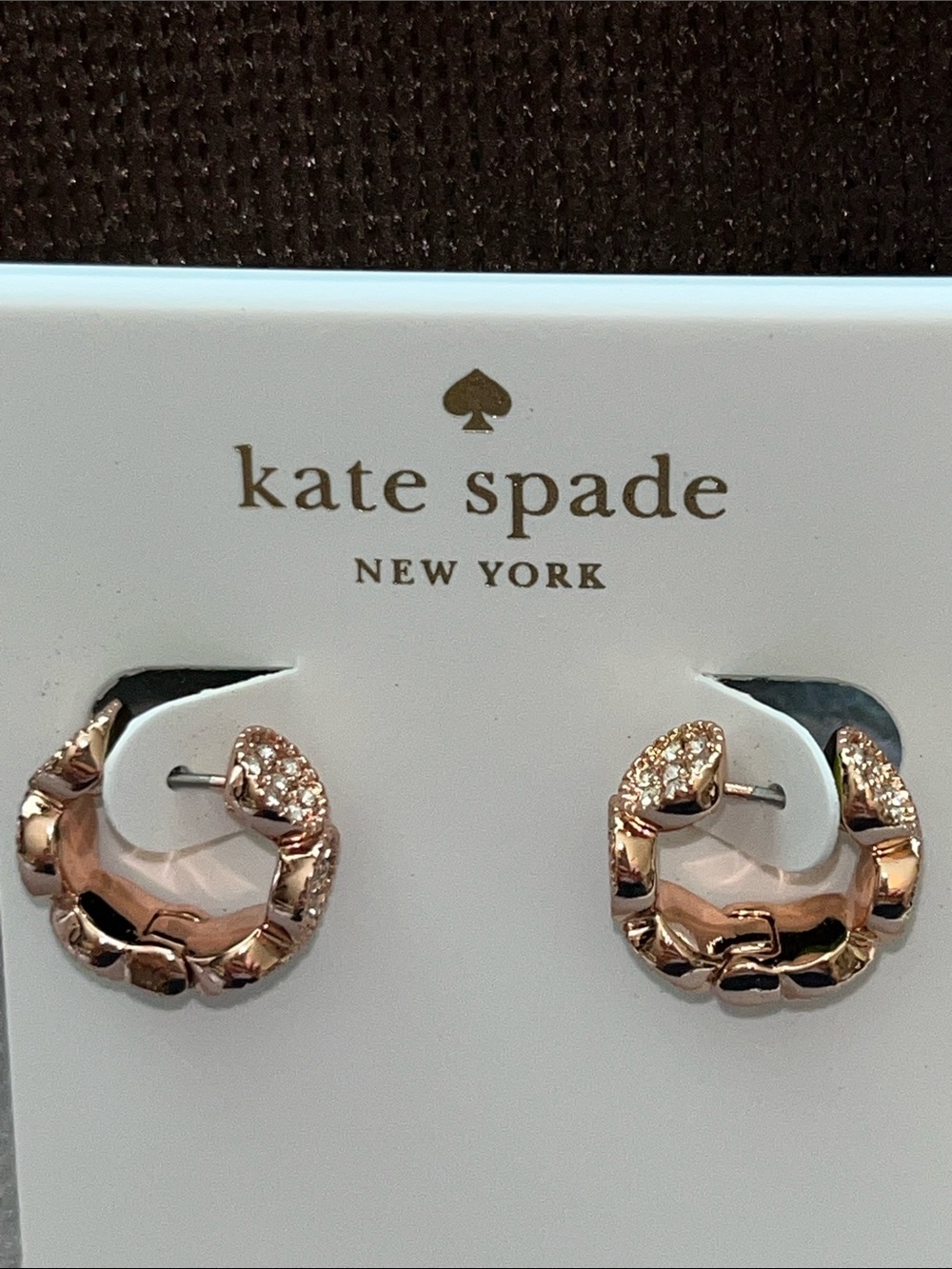 kate spade Rose Gold Textured Hoop Earrings